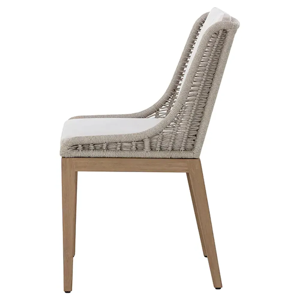 Wagner Woven Outdoor Dining Chair - Cream, Teak