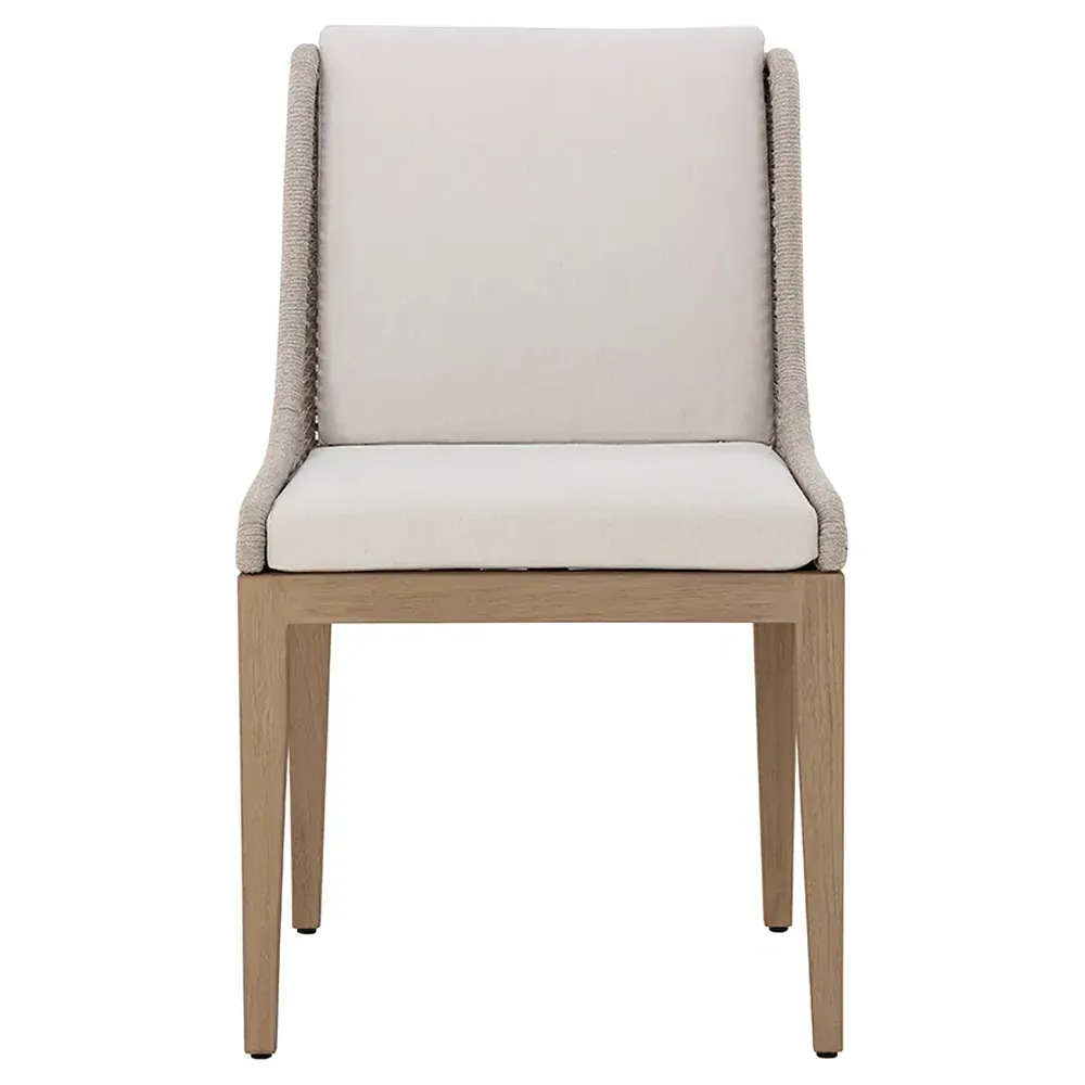 Wagner Woven Outdoor Dining Chair - Cream, Teak image