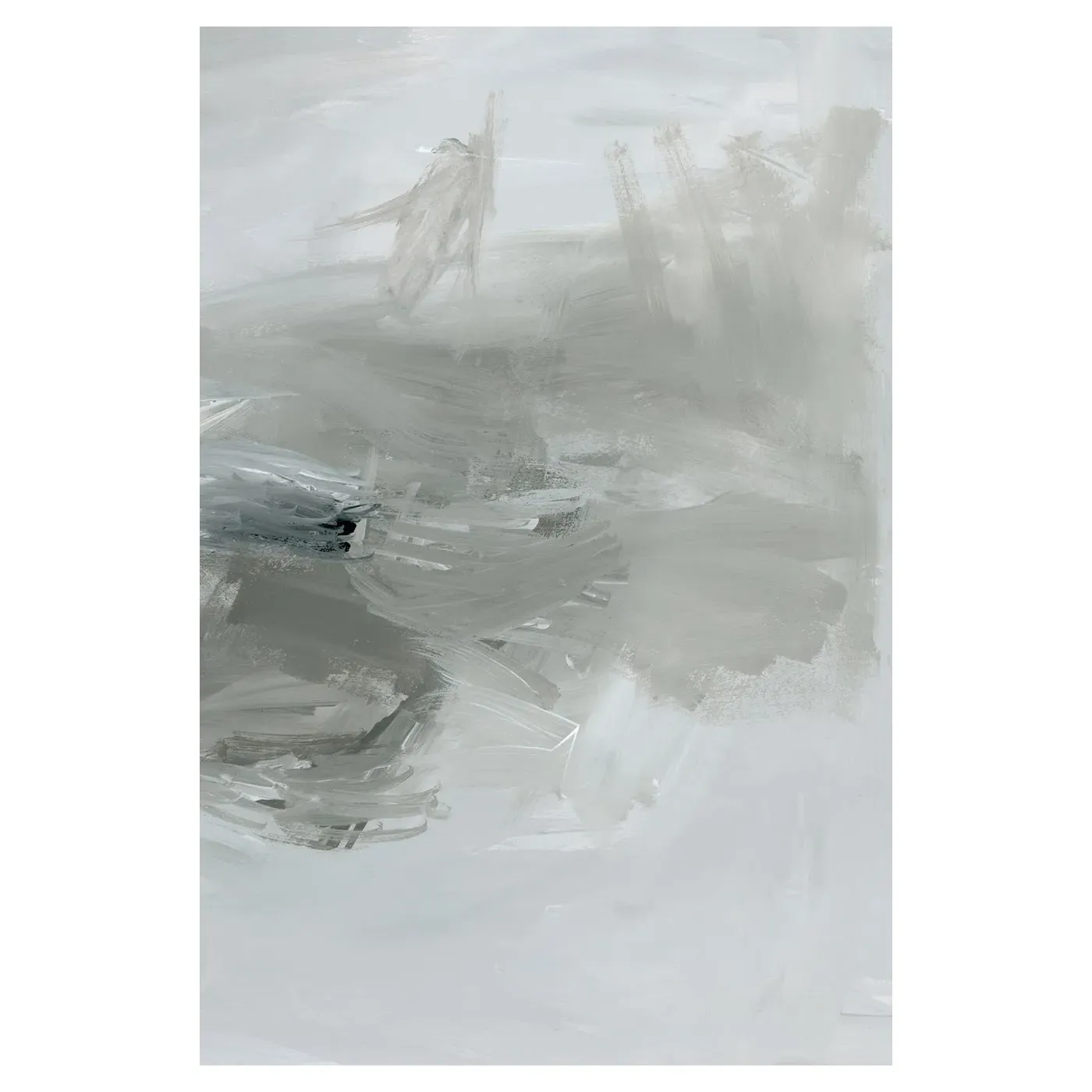 Walker 13-1 Framed Painting - Grey, Wood