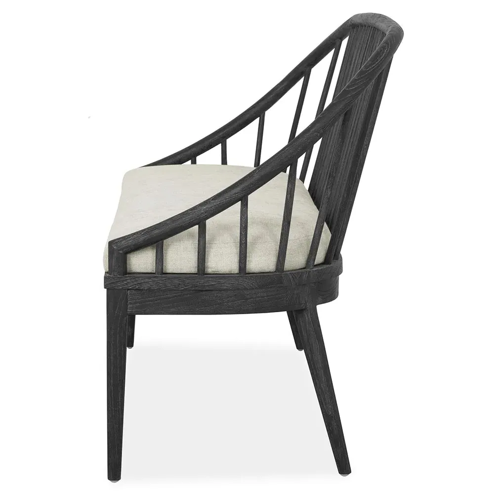 Walker Windsor Dining Bench - Black, Teak