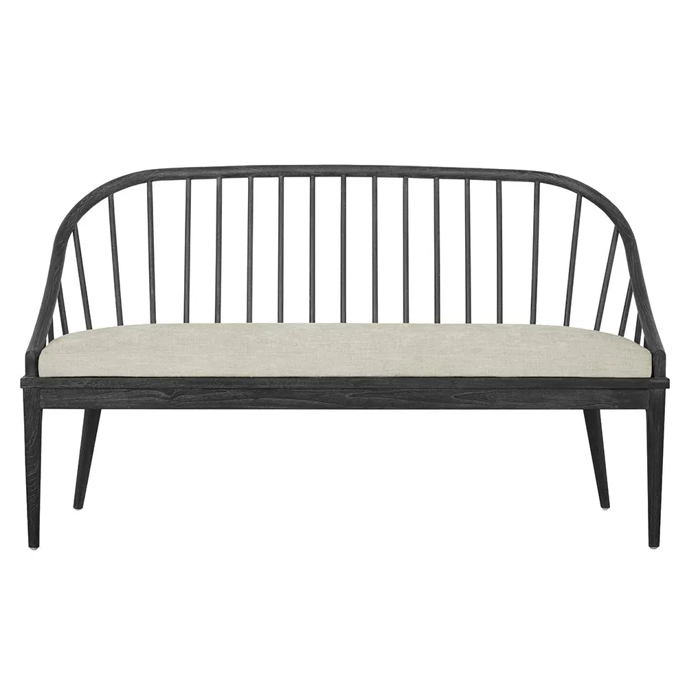 Walker Windsor Dining Bench - Black, Teak image
