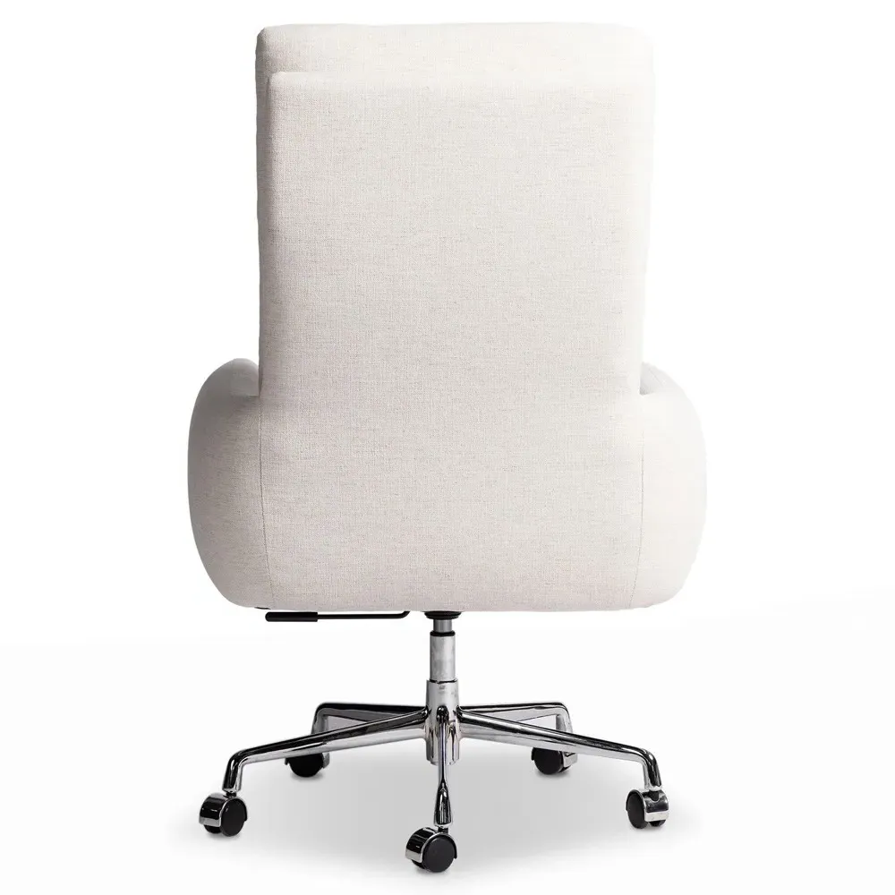 Wallie Swivel Office Chair - Snow, Stainless Steel