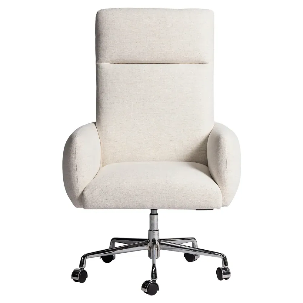 Wallie Swivel Office Chair - Snow, Stainless Steel image