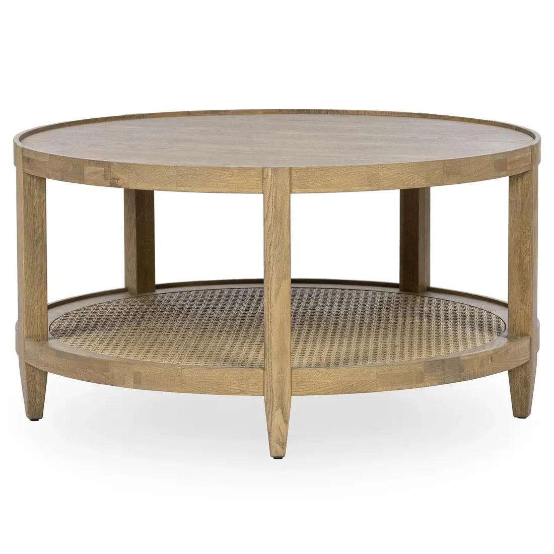 Wallner Round Coffee Table - Brown, Oak