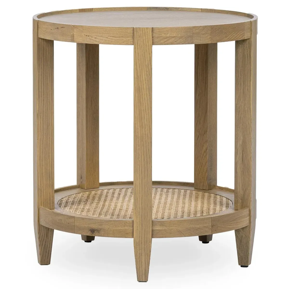 Wallner Round End Table - Brown, Oak