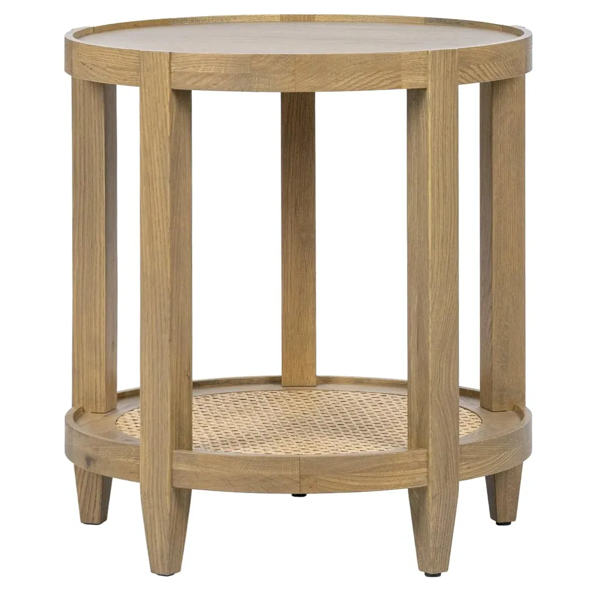 Wallner Round End Table - Brown, Oak image