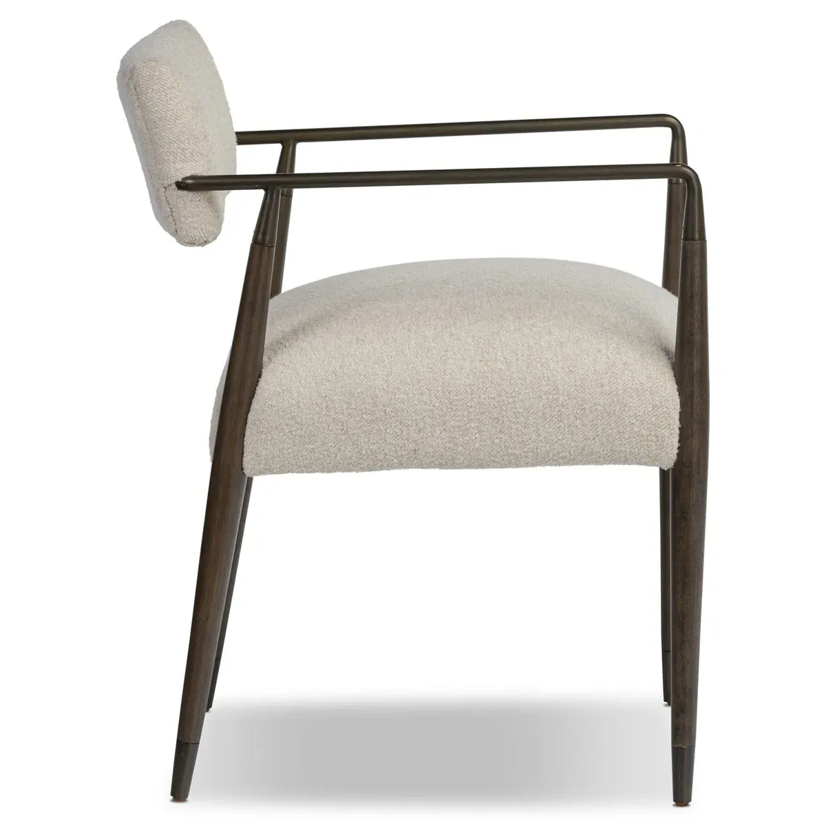 Wally Dining Arm Chair - Cream, Boucle