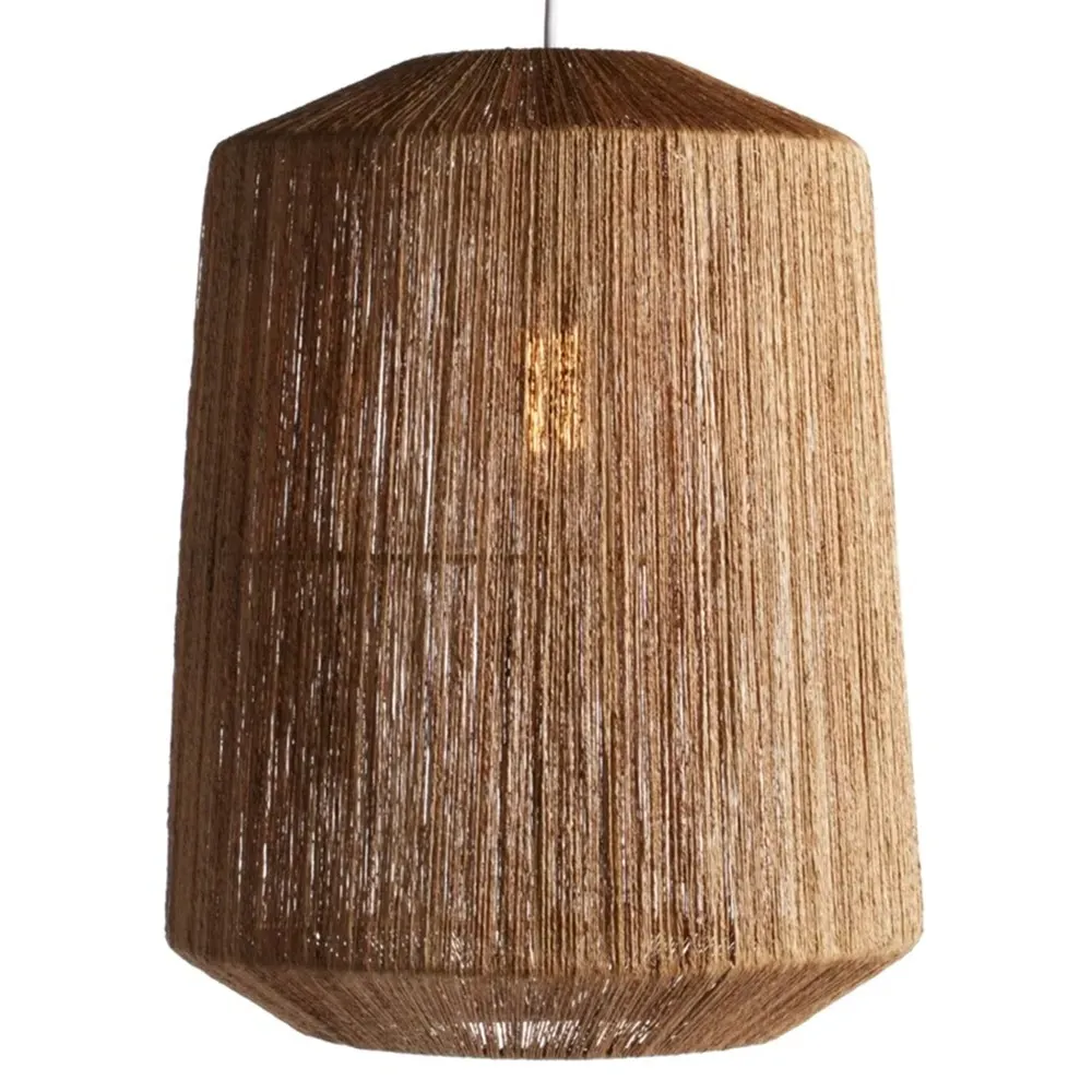 Walter Cylinder Pendant Light - Brown, Jute image