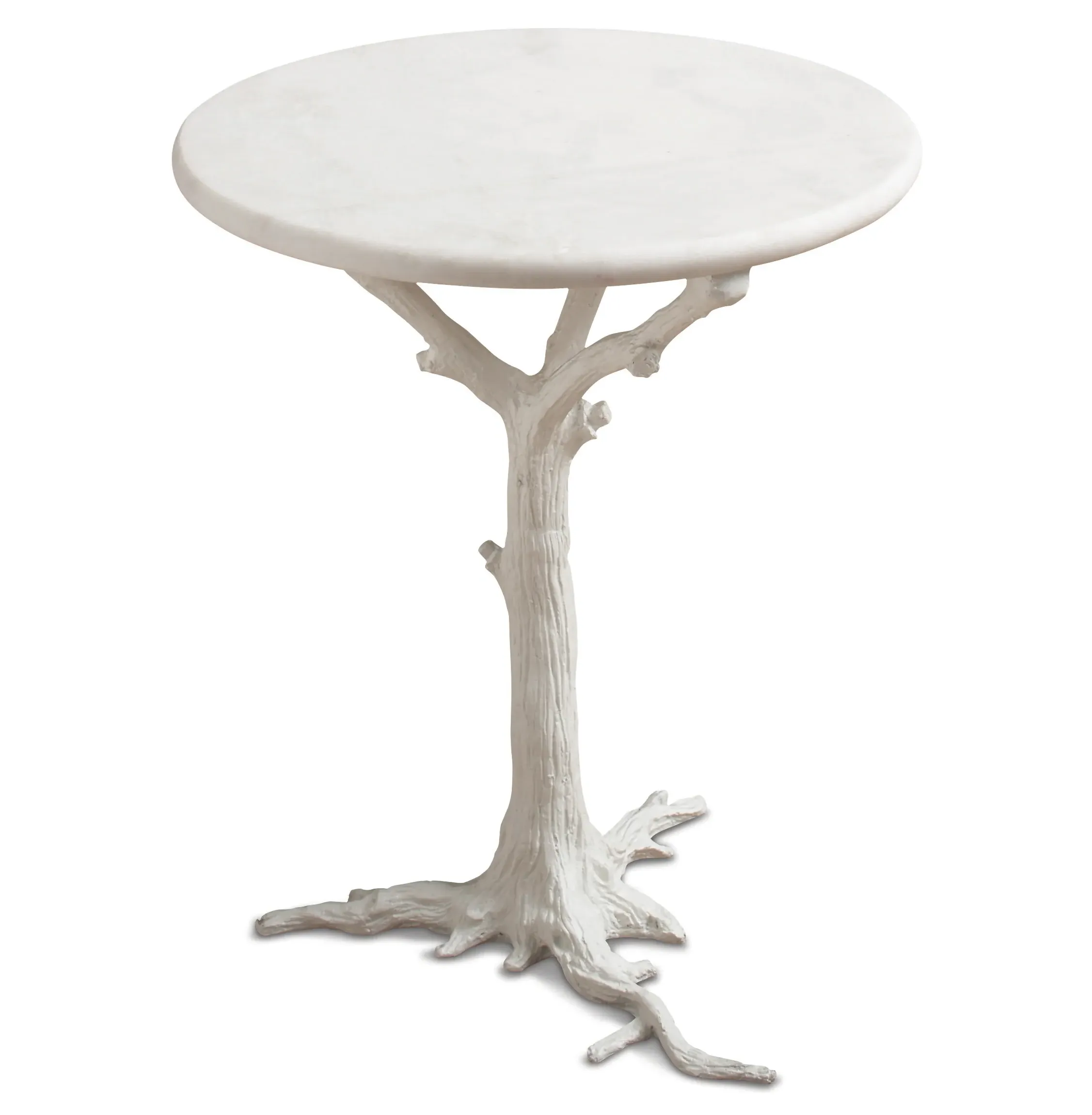 Walter White Round Accent End Table - White, Marble image
