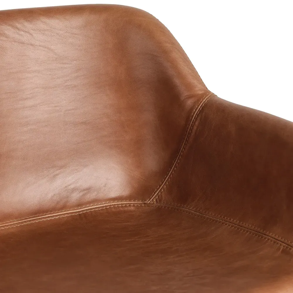 Warren Swivel Bar Stool - Brown, Leather