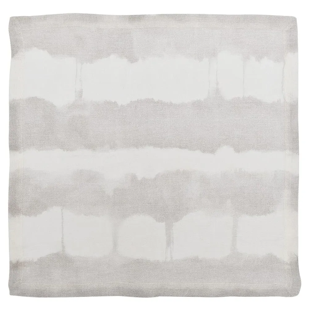 Watercolor Stripe Linen Napkin Set of 4 - Grey