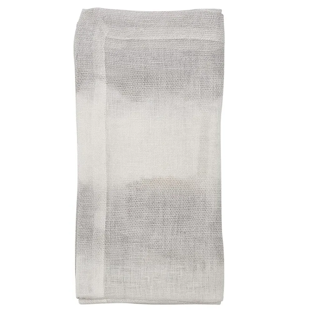 Watercolor Stripe Linen Napkin Set of 4 - Grey