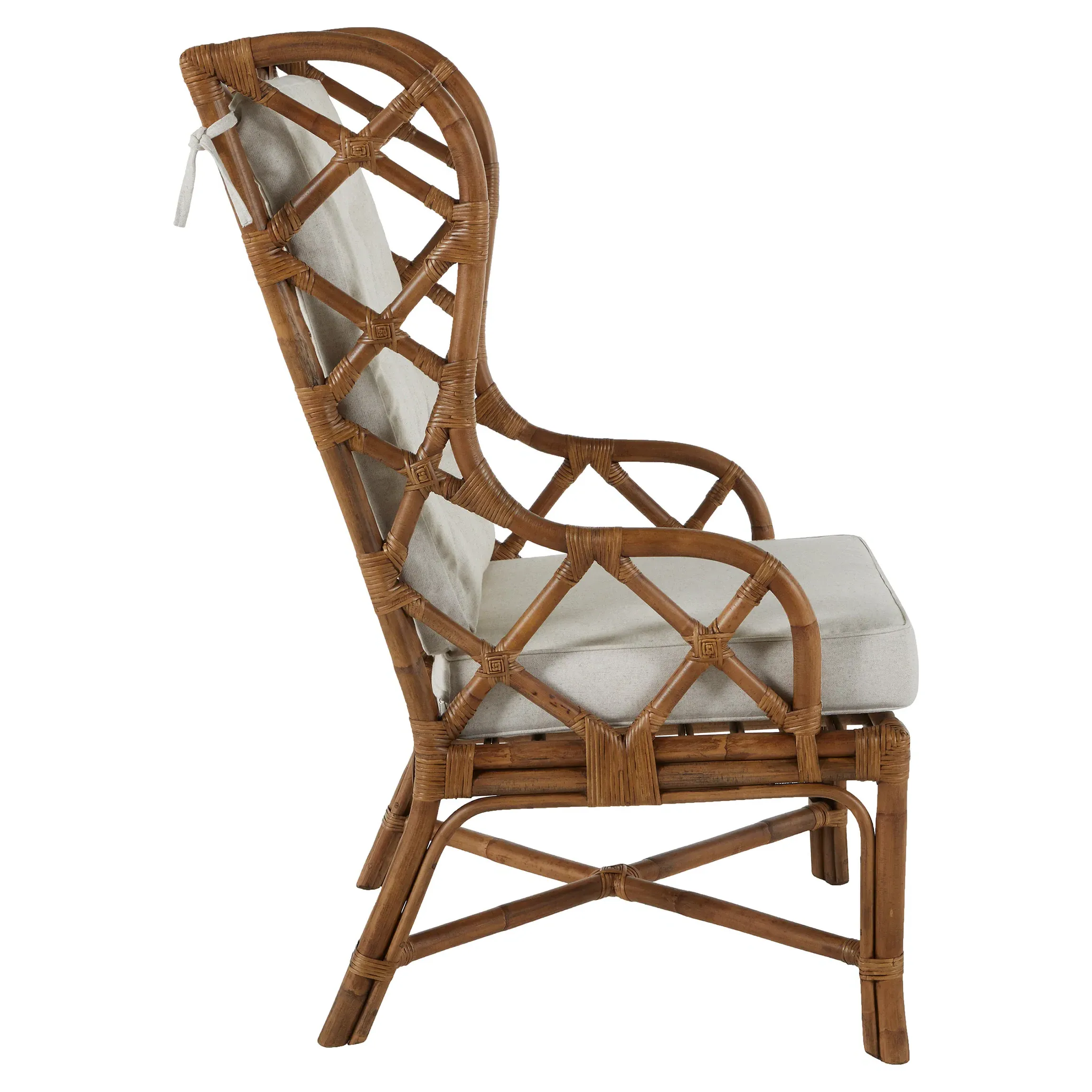 Watson Wing Back Occasional Arm Chair - Brown, Rattan