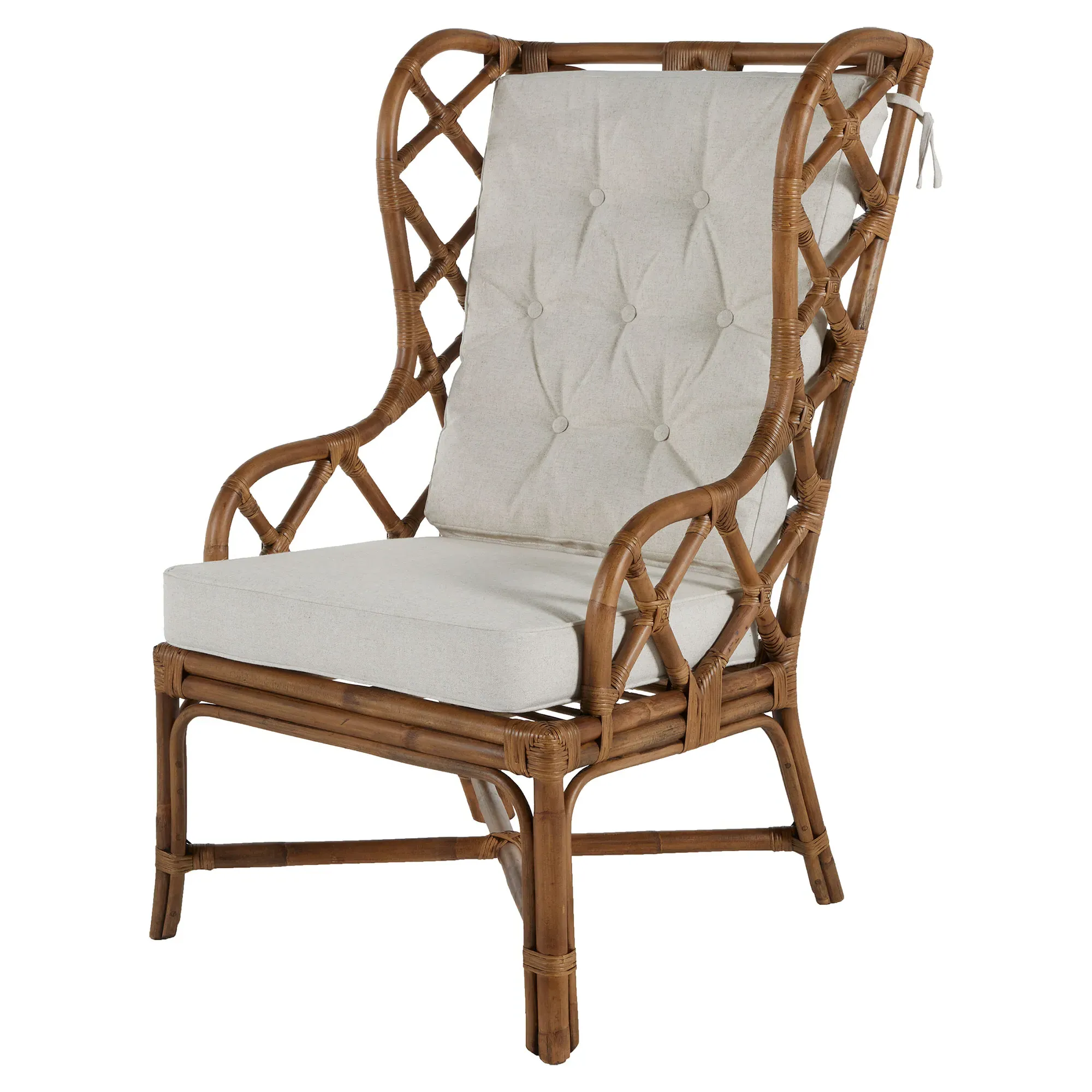 Watson Wing Back Occasional Arm Chair - Brown, Rattan image