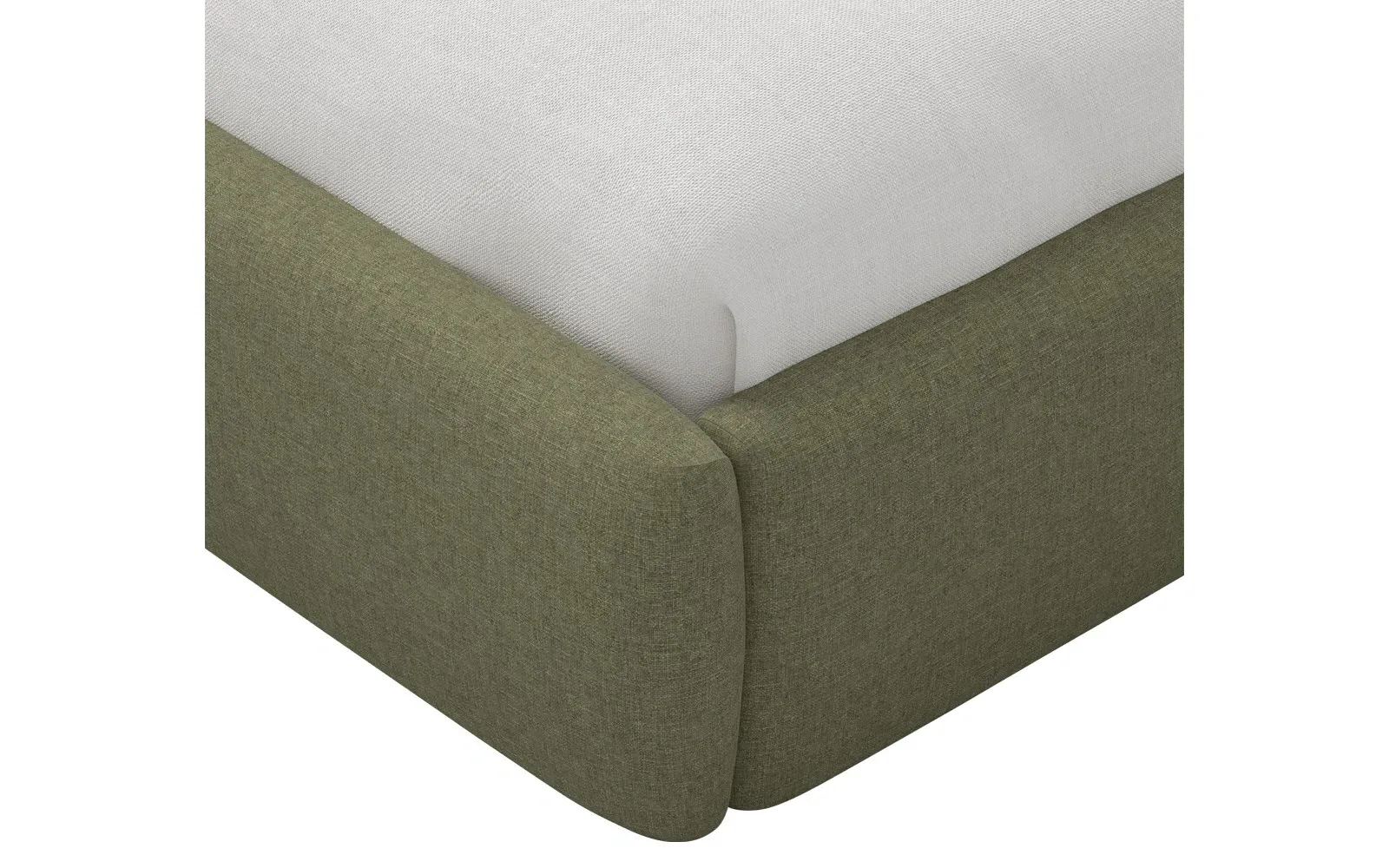 Waveney Cal King Size Textured Bed - Laurel Green