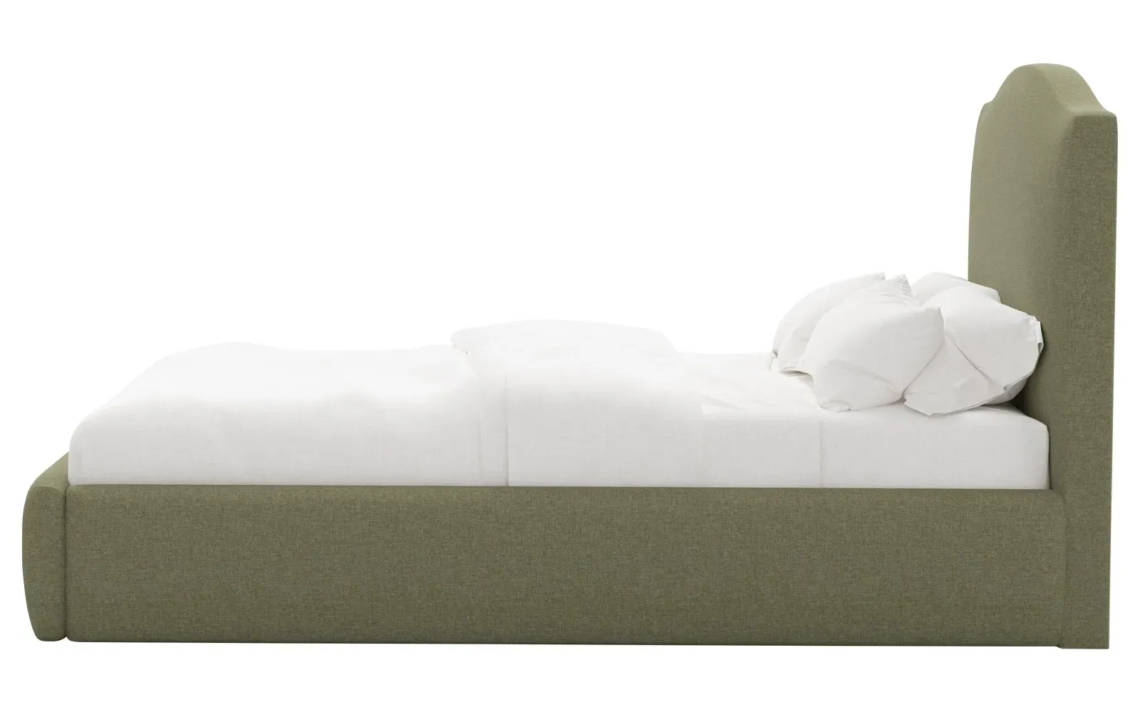Waveney King Size Textured Bed - Laurel Green