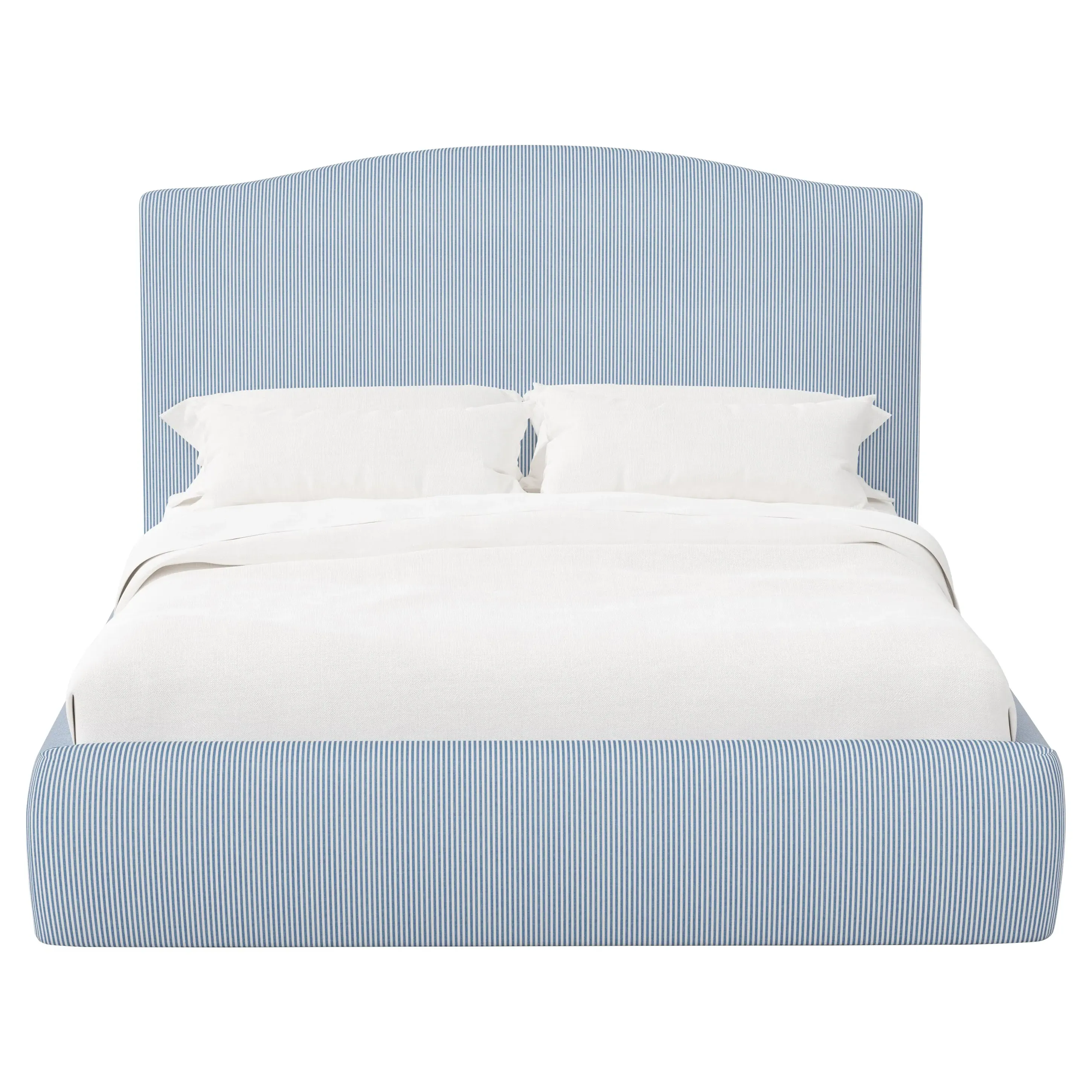 Waveney Queen Size Bed Frame - Cambridge Blue, Cotton