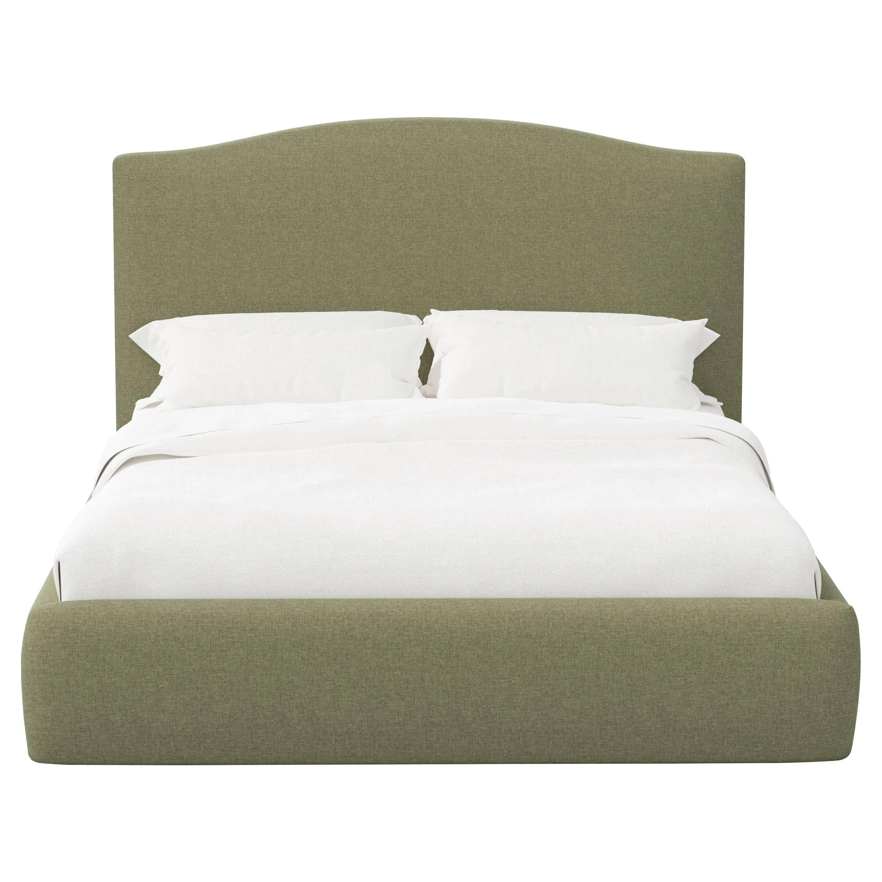 Waveney Queen Size Textured Bed - Laurel Green