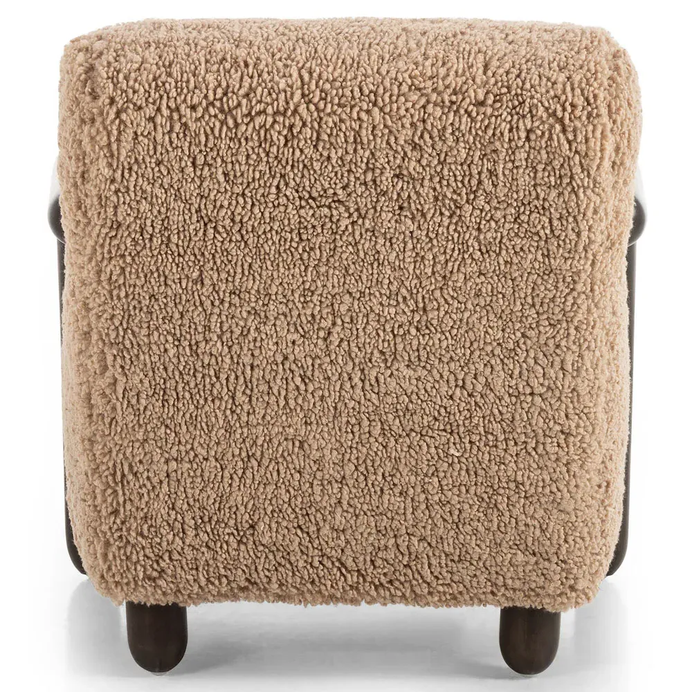 Waverly Arm Chair - Brown, Faux Shearling