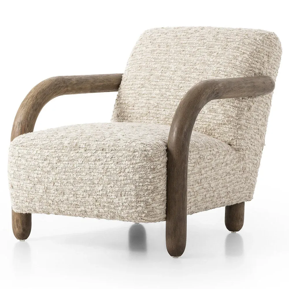 Waverly Arm Chair - Cream, Faux Shearling