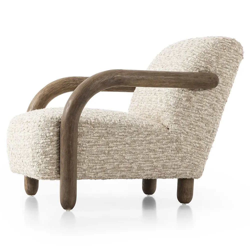 Waverly Arm Chair - Cream, Faux Shearling