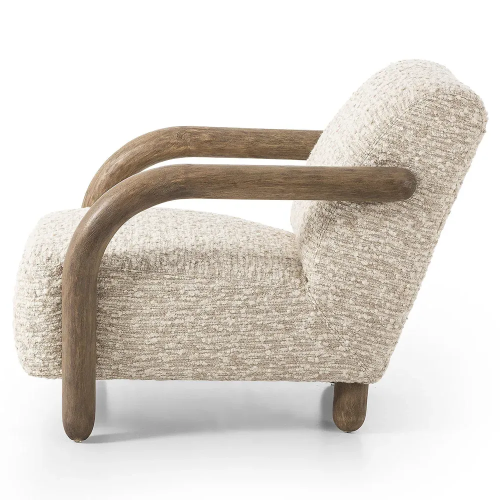 Waverly Arm Chair - Cream, Faux Shearling