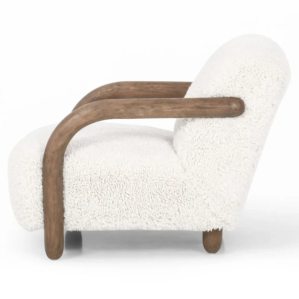 Waverly Arm Chair - Natural, Faux Shearling