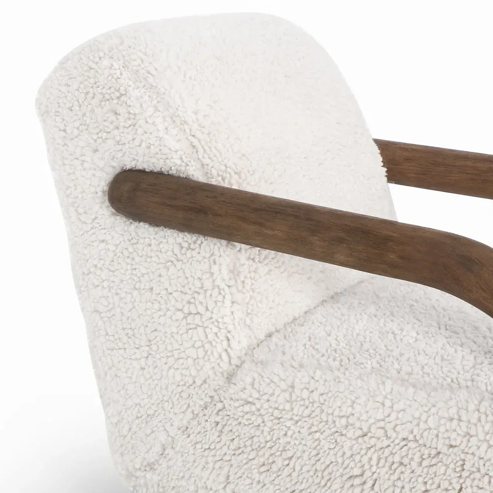 Waverly Arm Chair - Natural, Faux Shearling
