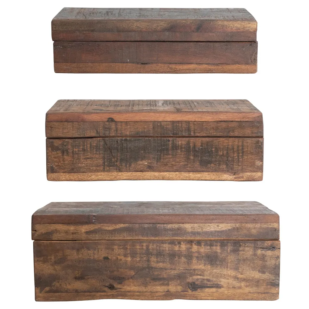 Waverly Rustic Lodge Decorative Box Set of 3 - Brown, Wood