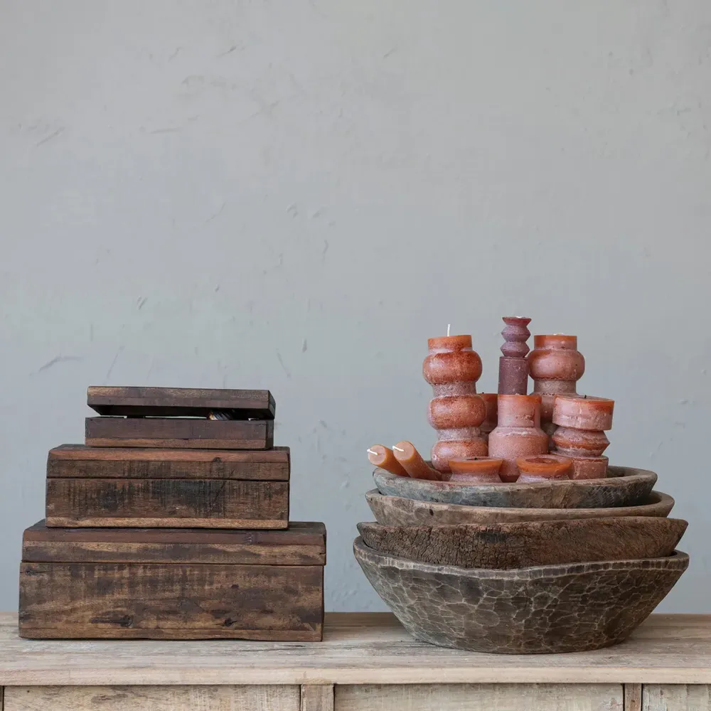 Waverly Rustic Lodge Decorative Box Set of 3 - Brown, Wood