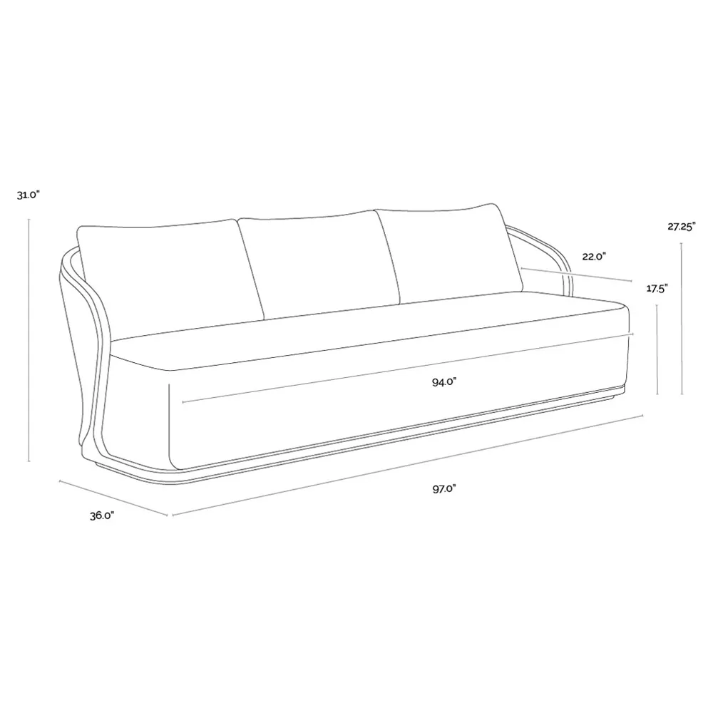 Weiss Outdoor Sofa - Cream, Rattan