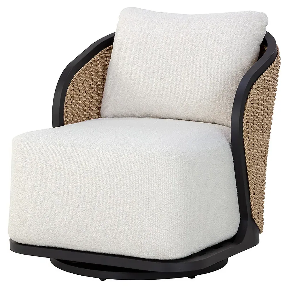 Weiss Swivel Lounge Chair - Cream, Rattan image