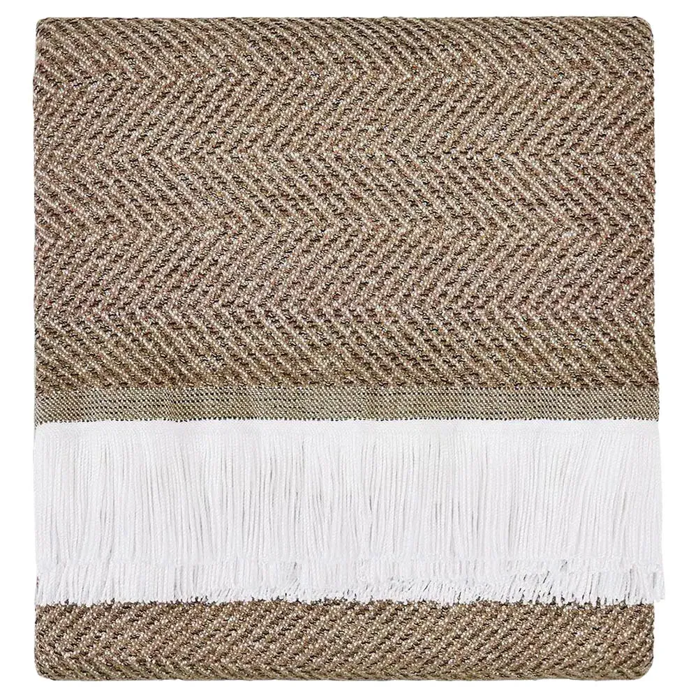 Wells Herringbone Throw Blanket - Brown, Sunbrella Acrylic image