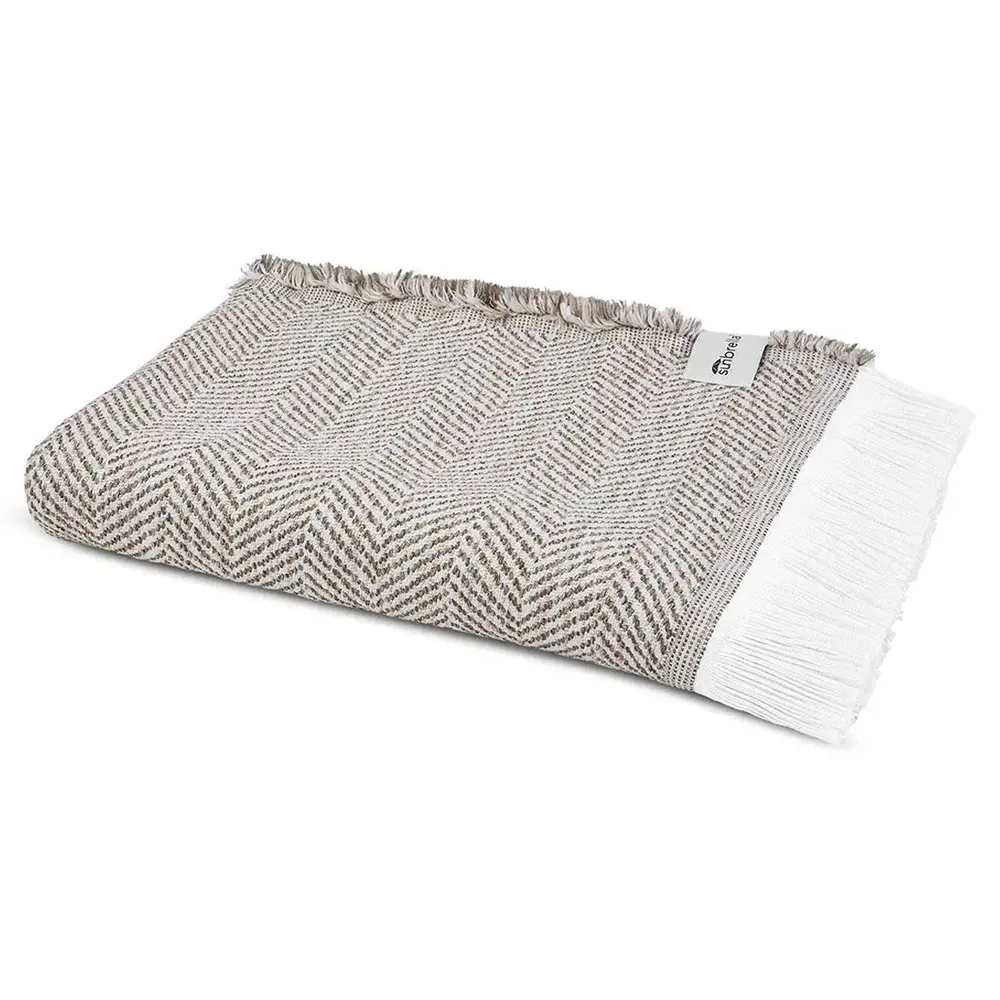 Wells Herringbone Throw Blanket - Grey, Sunbrella Acrylic