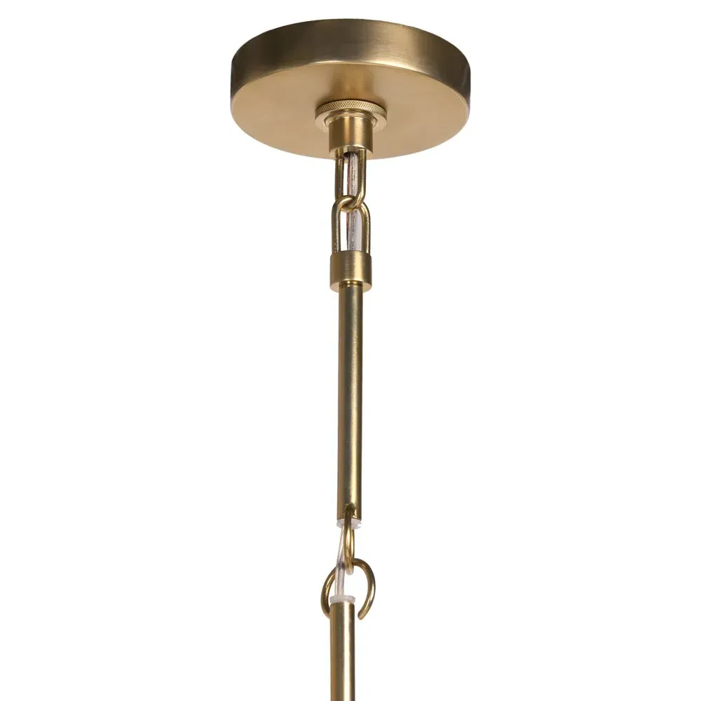 Wendell Woven Cane Pendant Light - Antique Brass