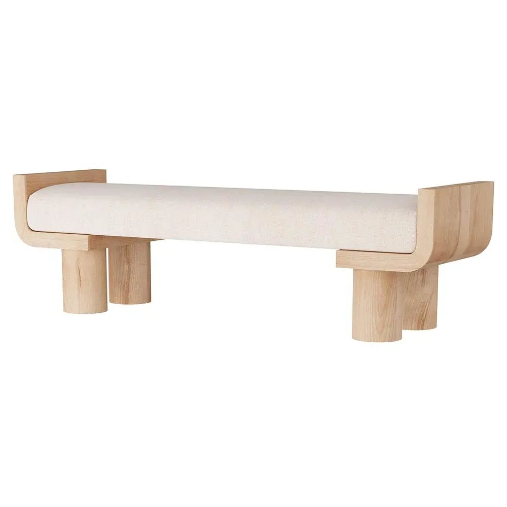 Wesley Entryway Bench - Cream, Oak