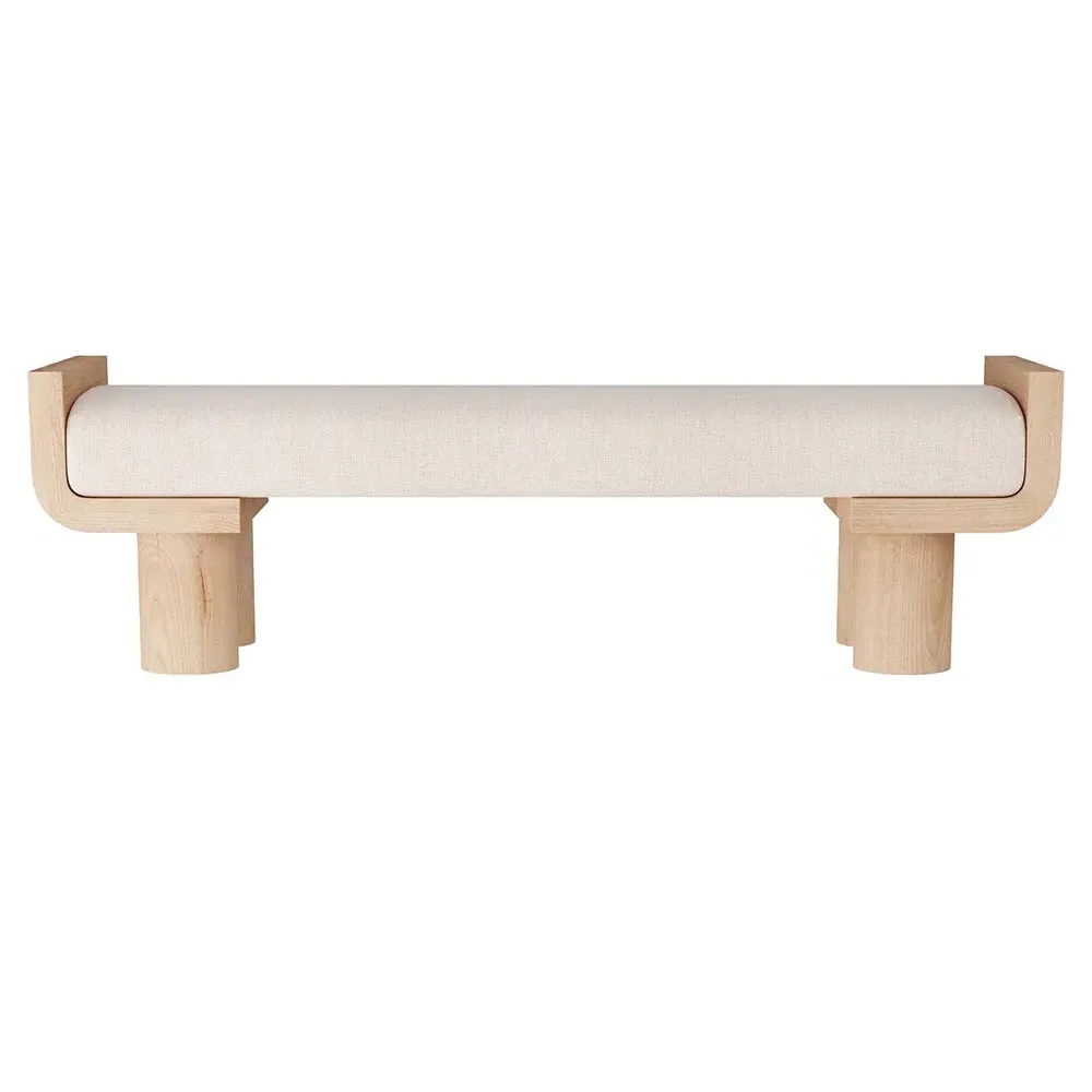 Wesley Entryway Bench - Cream, Oak image