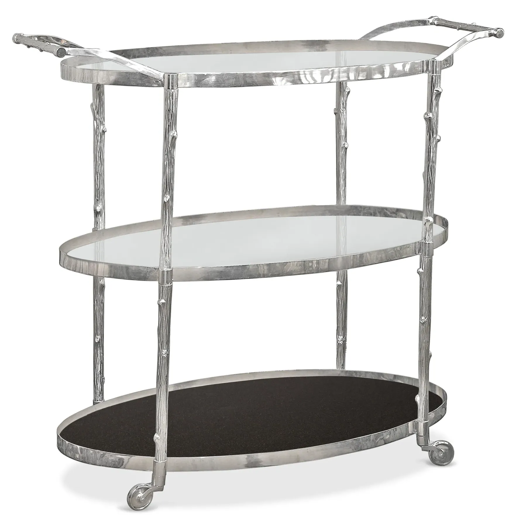 Wesley Twig Bar Cart - Nickel, Granite