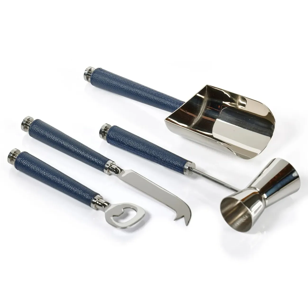 Weston 5 Piece Bar Tool Set - Blue, Leather