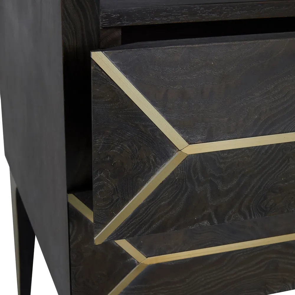 Westville Nightstand - Dark Gray, Burl Wood