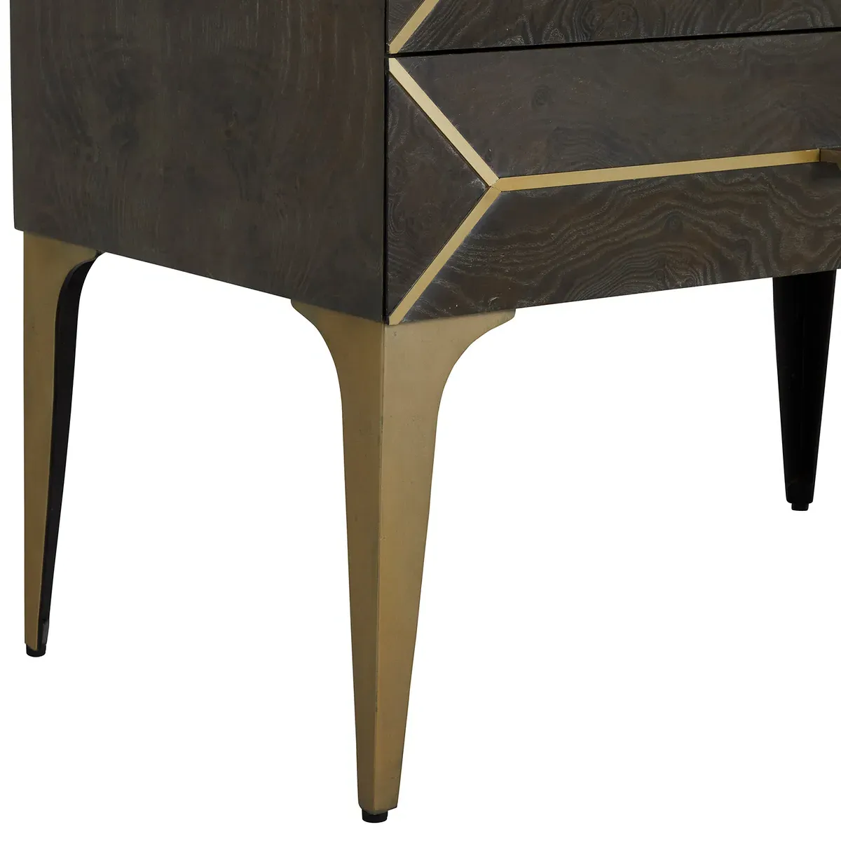 Westville Nightstand - Dark Gray, Burl Wood