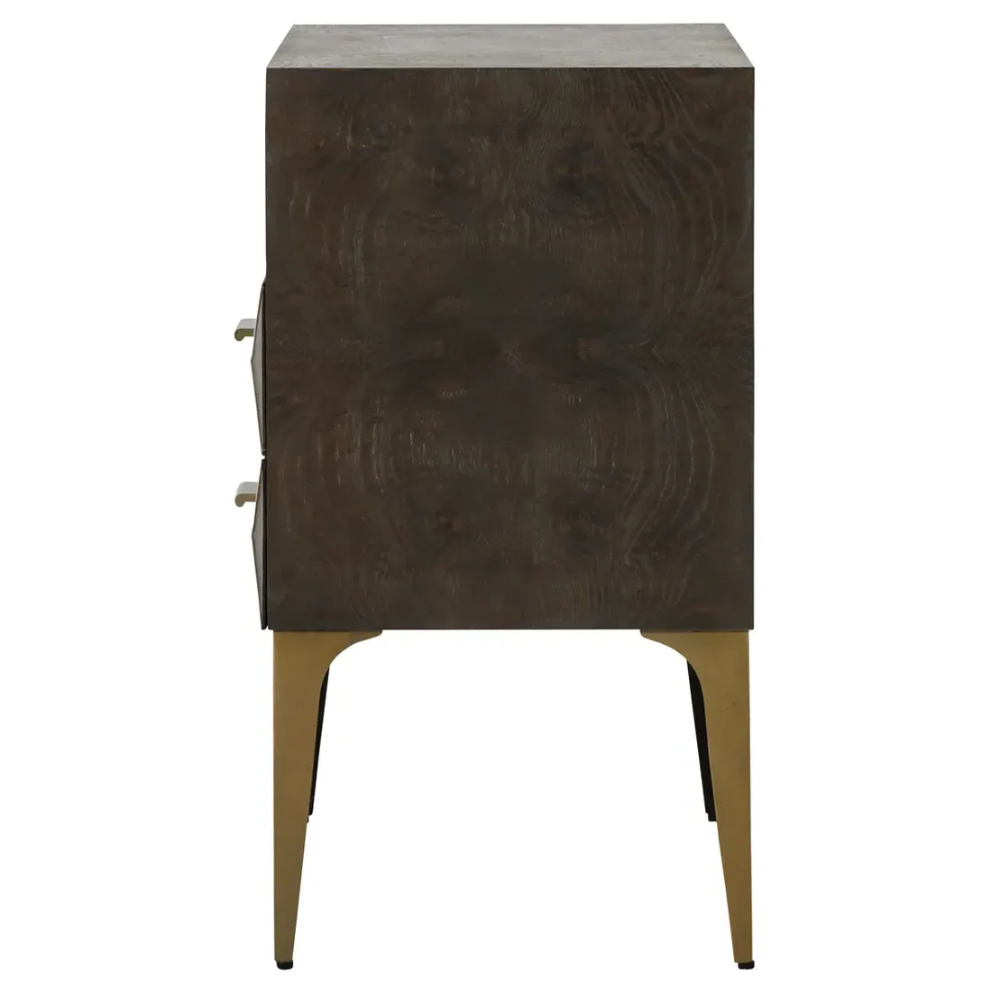 Westville Nightstand - Dark Gray, Burl Wood