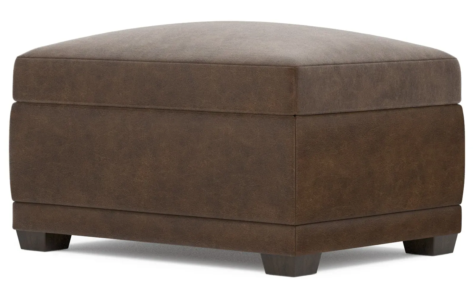 Weybridge Ottoman - Saddle Brown, Leather