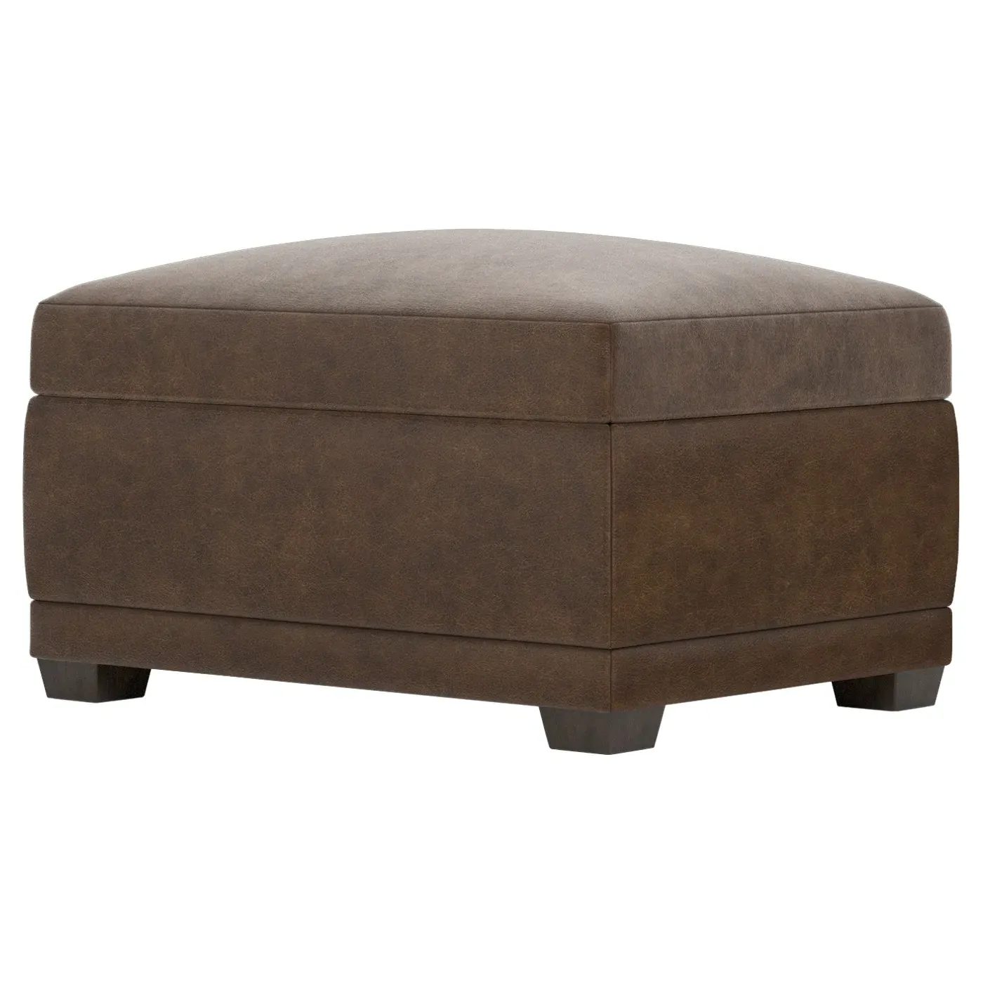Weybridge Ottoman - Saddle Brown, Leather