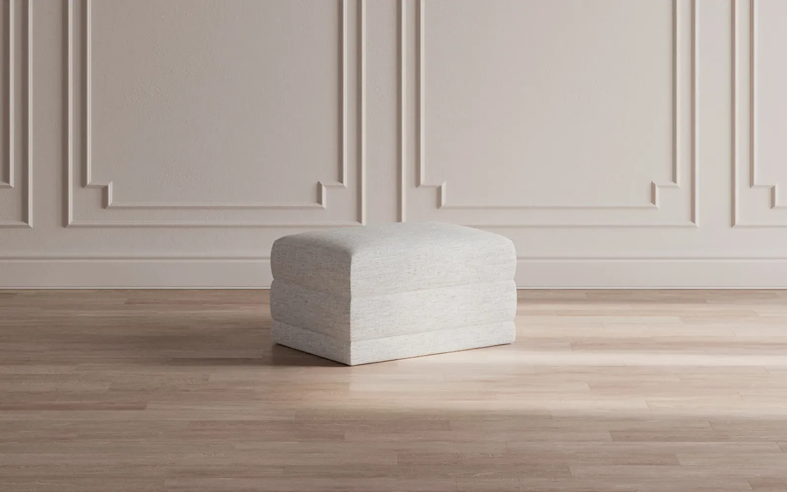 Weybridge Performance Ottoman Upholstered to Floor - Heathered Cream