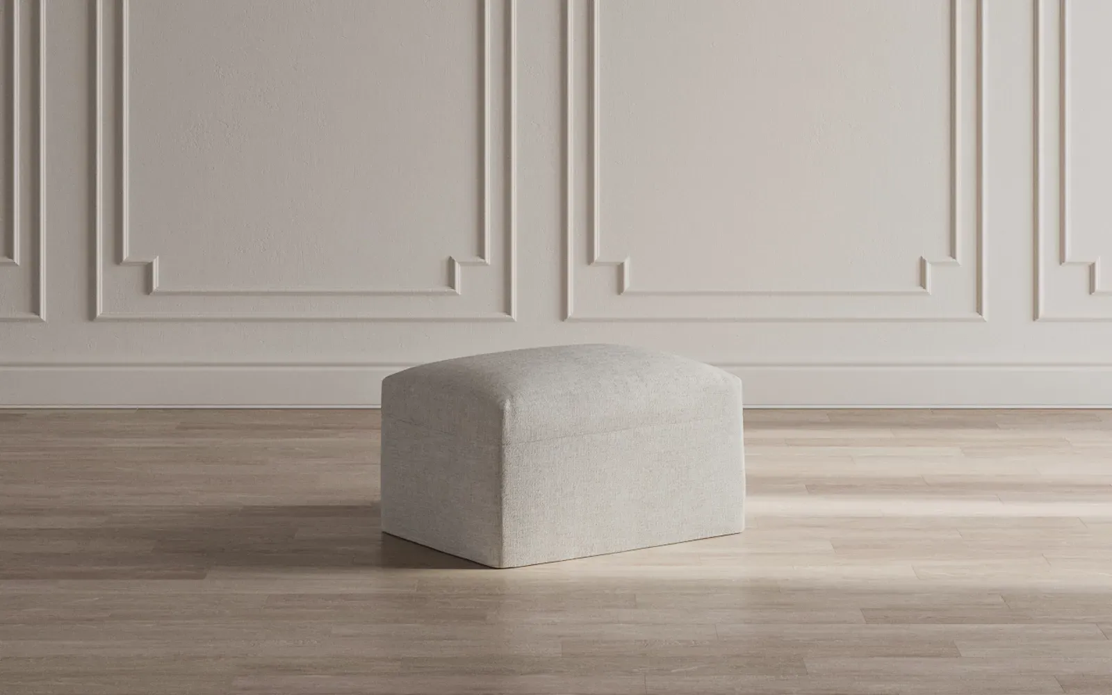 Weybridge Slipcovered Ottoman - Nickel