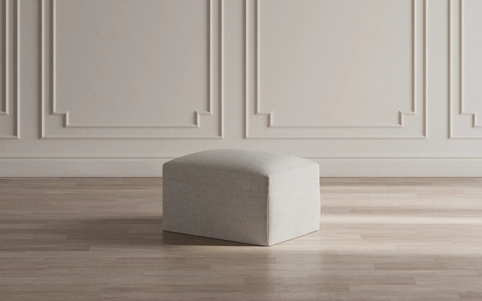 Weybridge Slipcovered Ottoman - Snow