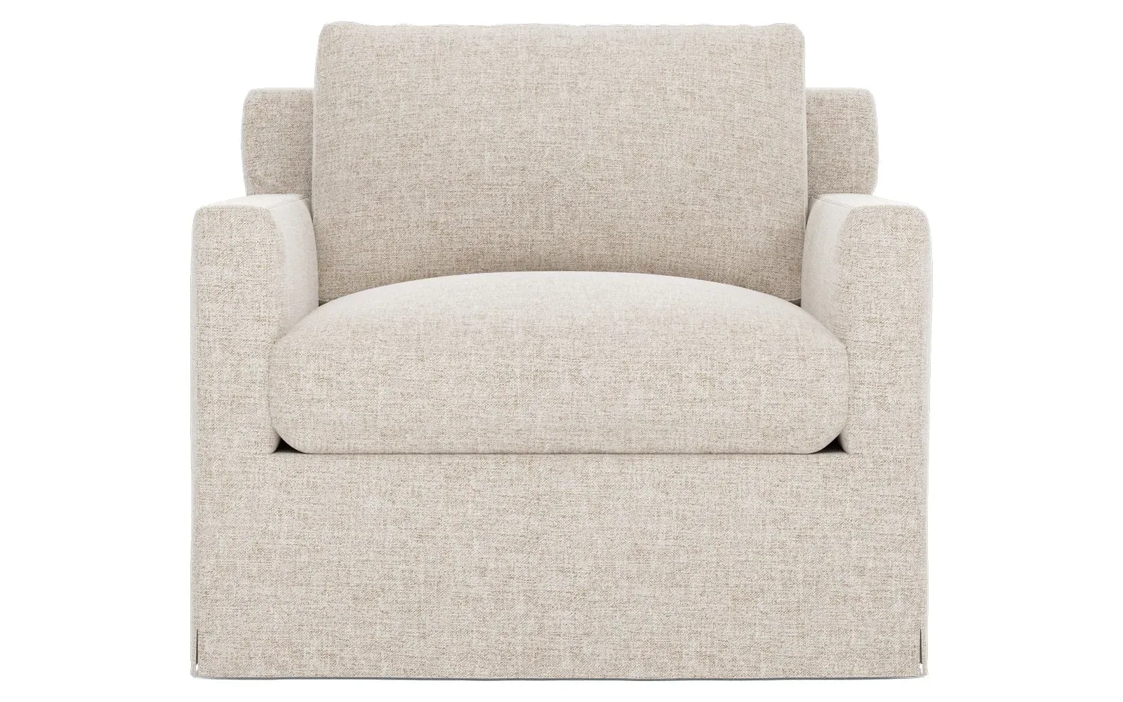 Weybridge Slipcovered Swivel Chair - Straw