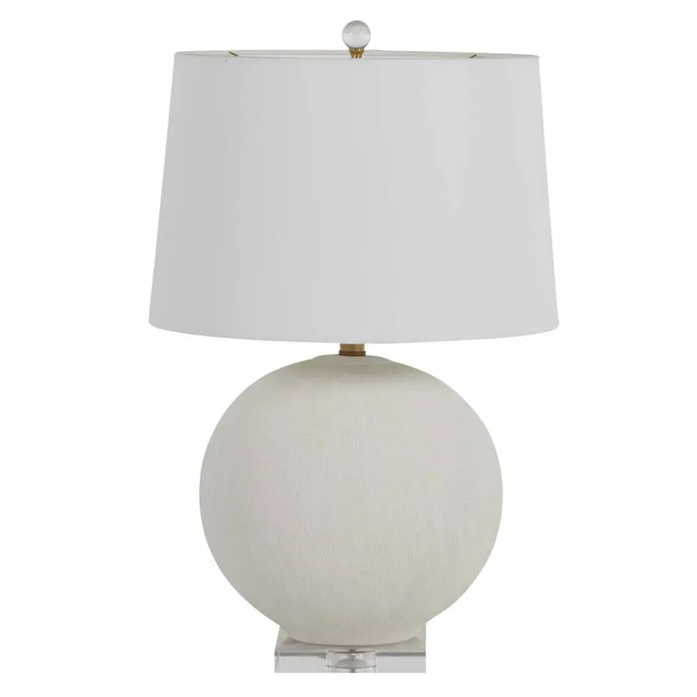Wheeler Round Bedside Table Lamp - White, Ceramic