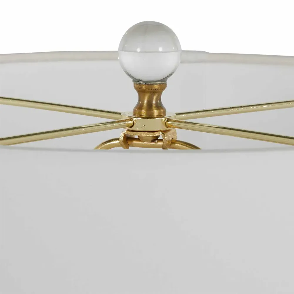 Wheeler Round Bedside Table Lamp - White, Ceramic